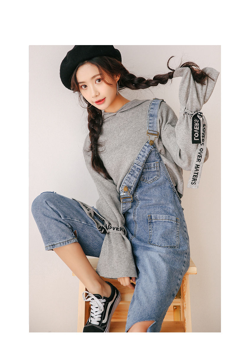 珂卡慕(kekamu)牛仔背带裤女 学生2020春季新款牛仔裤背带裤女韩版