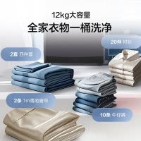 海尔(Haier) 12公斤 变频 全自动 波轮洗衣机 1级能效 超净洗 玻璃盖 除菌螨 XQB120-BZ20L1
