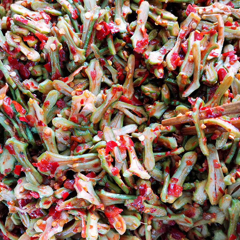 新货湖南剁椒刀豆泡菜下饭菜开胃菜脆辣刀豆500g