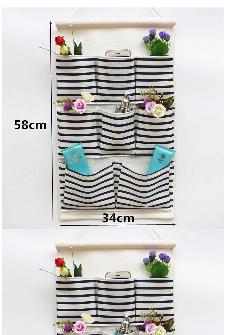 星途挂袋墙壁收纳袋门后衣橱储物整理袋宿舍寝室悬挂式多层收纳袋蓝色