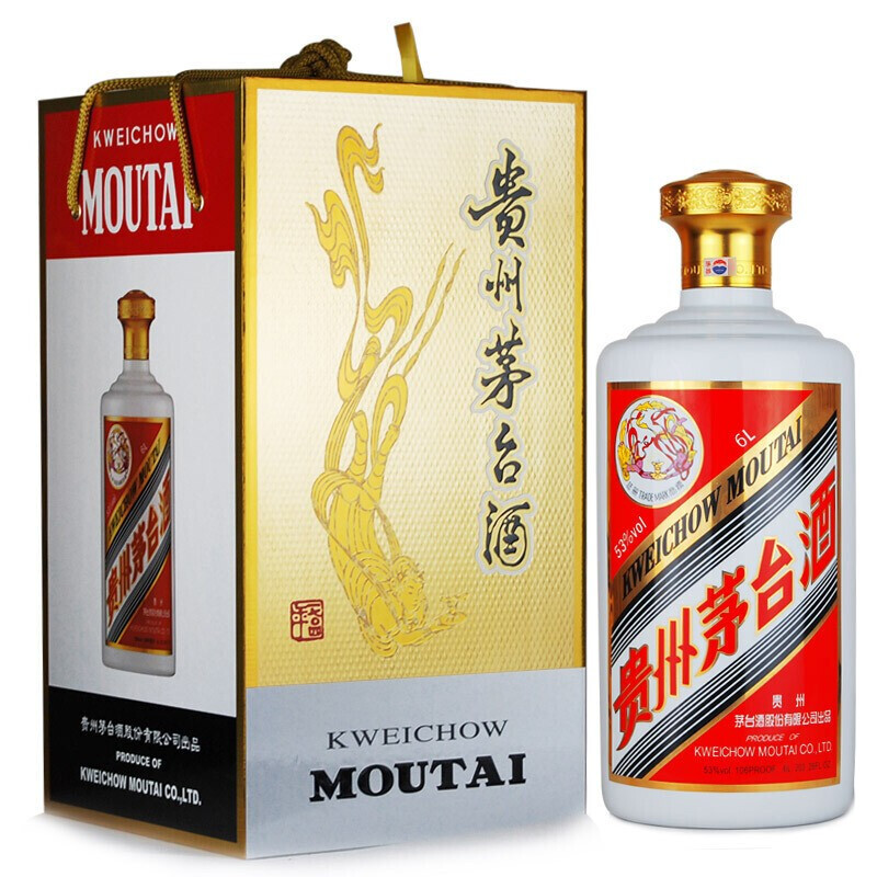 茅台(MOUTAI)白酒贵州茅台酒53度飞天茅台6L 12斤单瓶装酱香型白酒