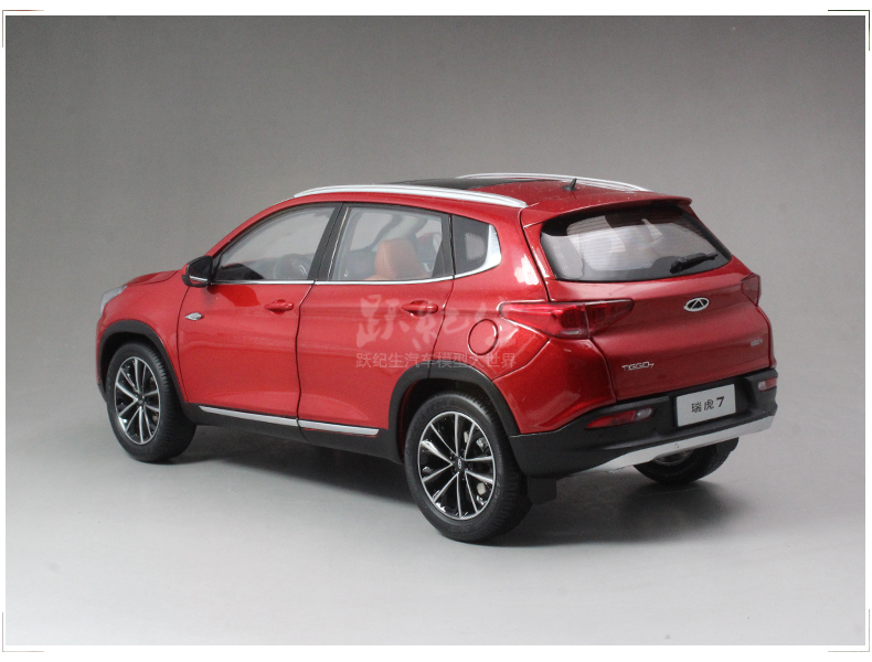 原厂1:18 奇瑞 瑞虎7 tiggo 越野车suv 汽车模型 合金车模收藏 红色