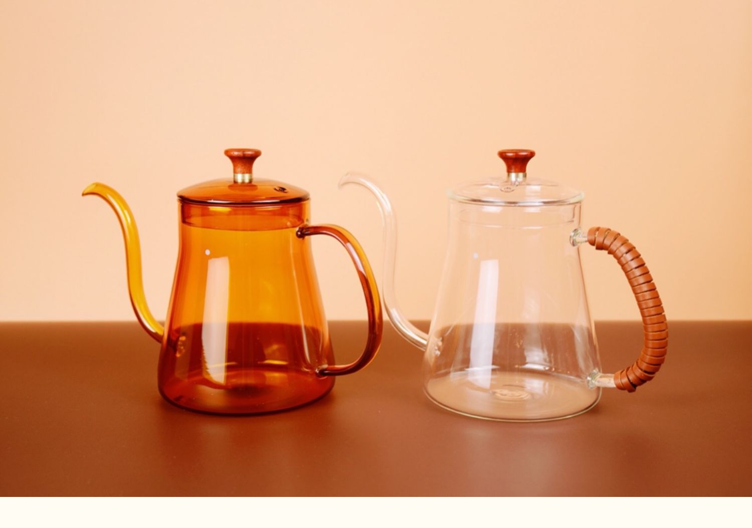琥珀手冲咖啡壶高硼硅耐热玻璃家用烘焙精灵挂耳咖啡分享壶茶壶长嘴细