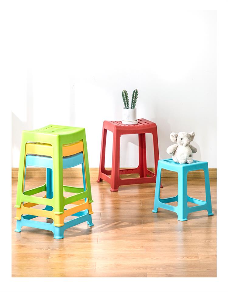 塑料凳子高脚凳加厚家用客厅餐厅防滑餐桌凳折叠椅子便携式