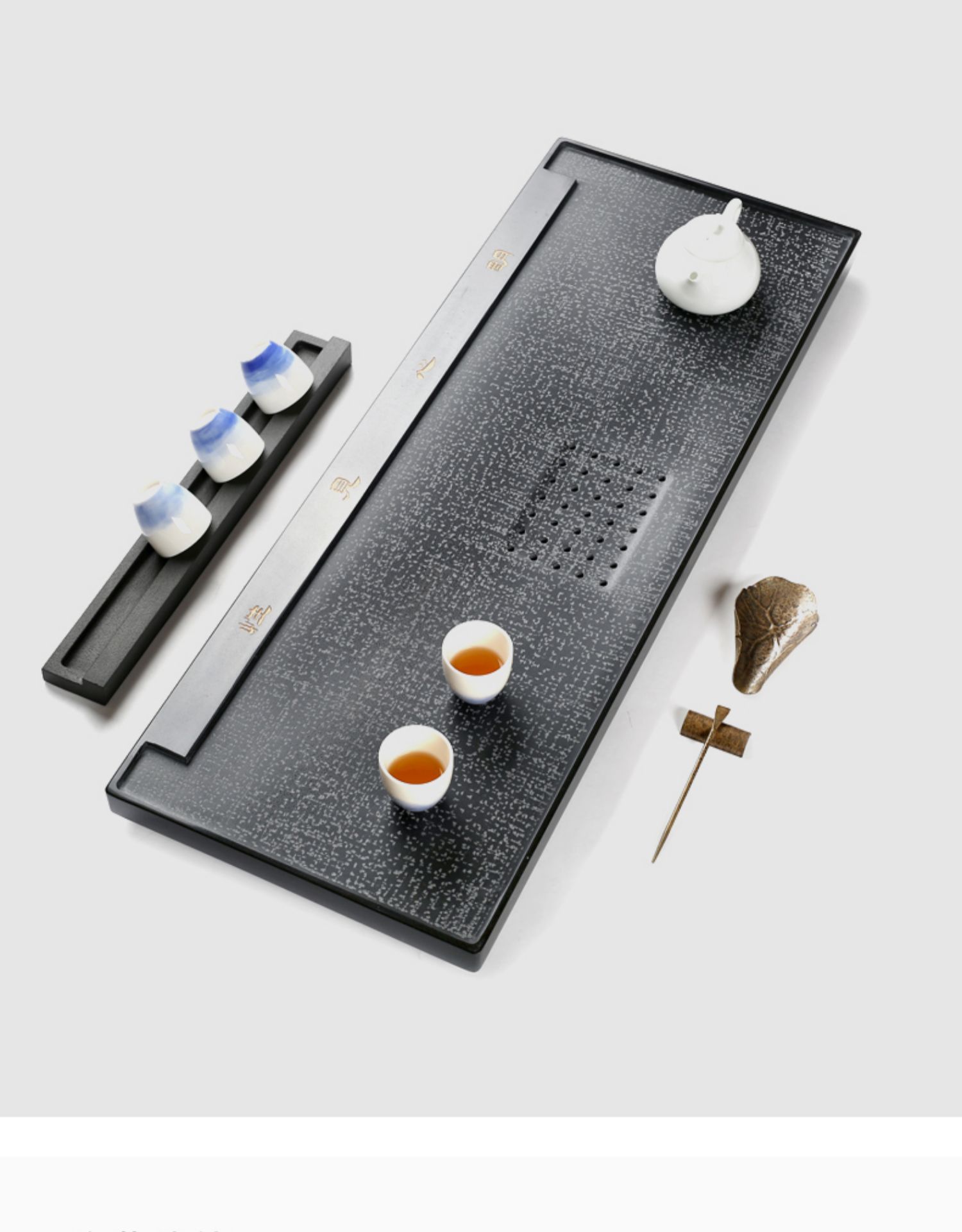 茶台简约现代大小号干泡台日式禅意石板茶海 国泰家和 70*30*3茶具