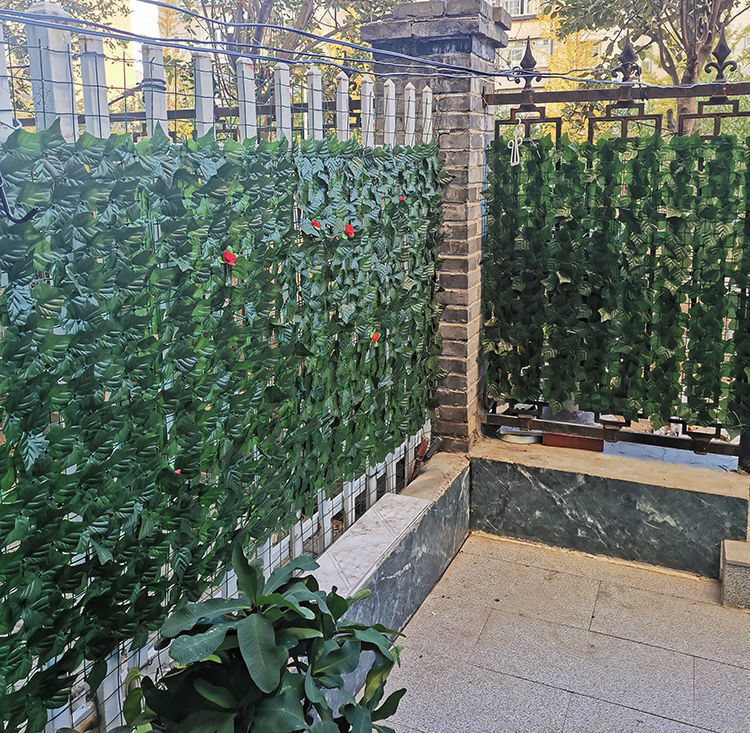 《仿真绿植围挡绿叶篱笆爬山虎植物墙绿萝栅栏垂直绿化围栏叶子藤条