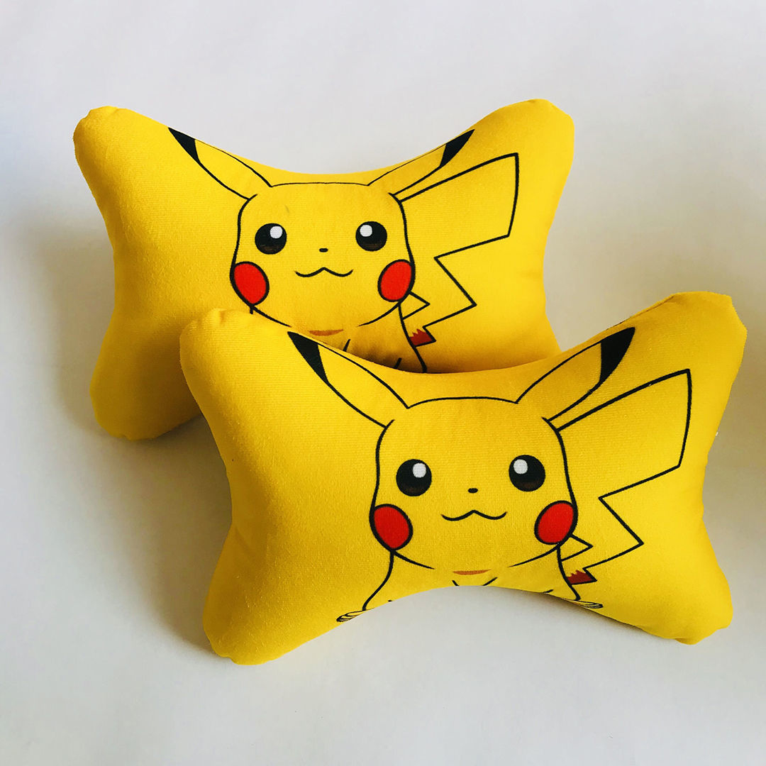 汽车头枕护颈枕皮卡丘车用座椅潮牌靠枕车载卡通可爱一对车上枕头呆萌