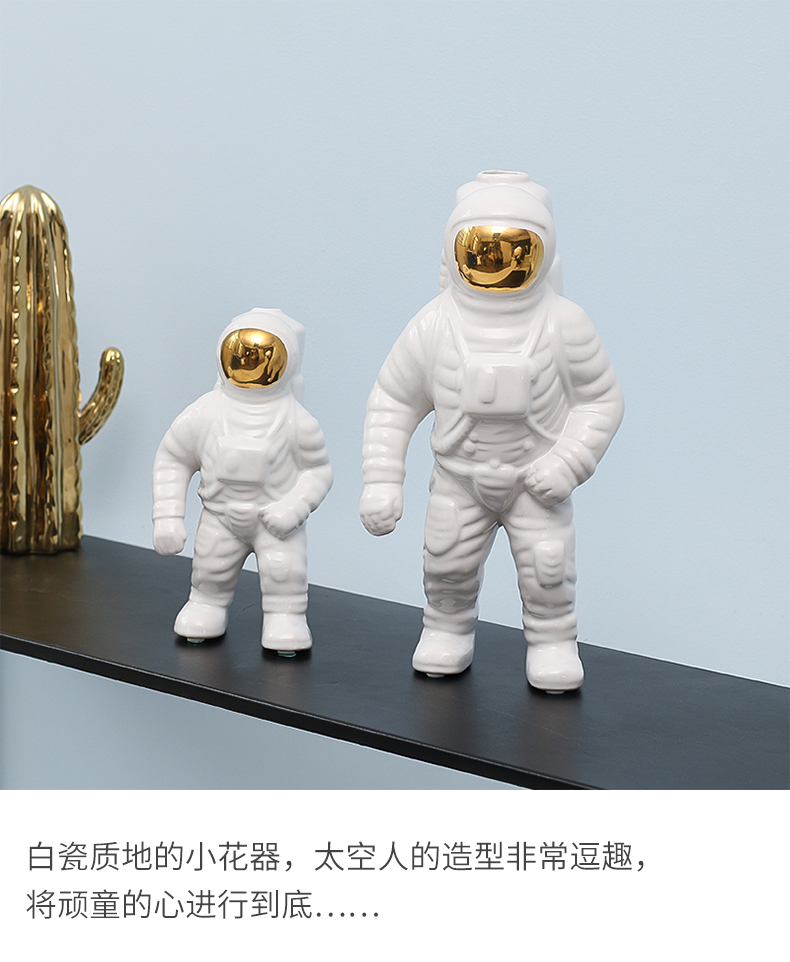 创意陶瓷宇航员航天模型件家居客厅电视柜太空人装饰品设