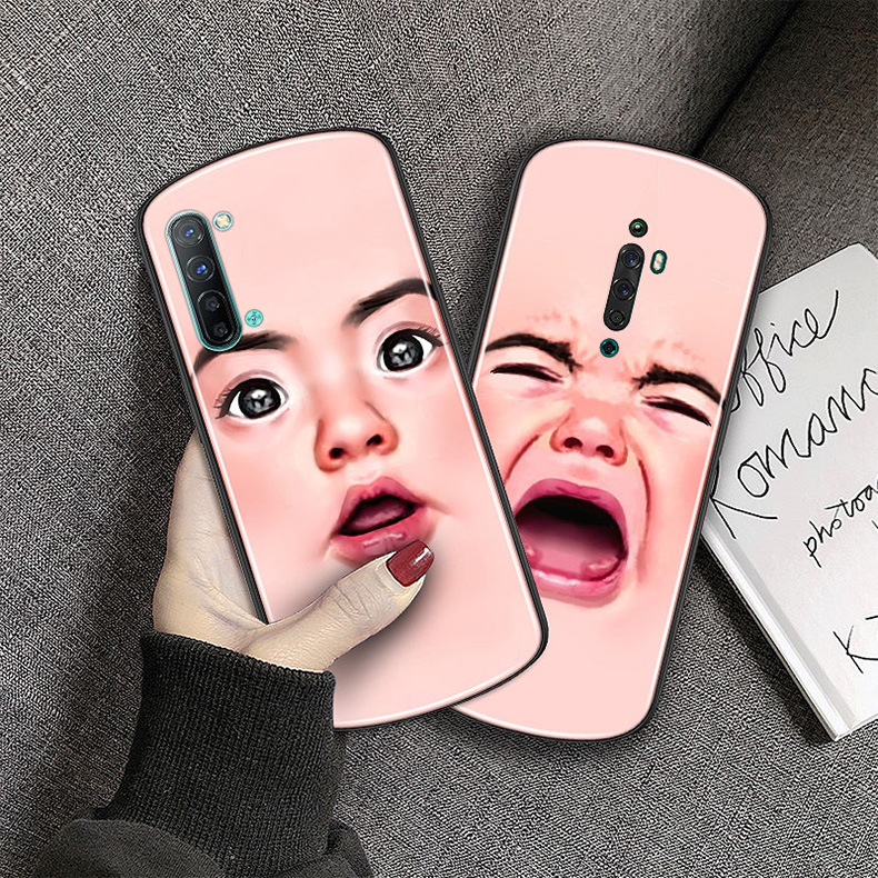 人脸自拍表情opporeno手机壳网红reno3pro女款reno2z椭圆形ace个性