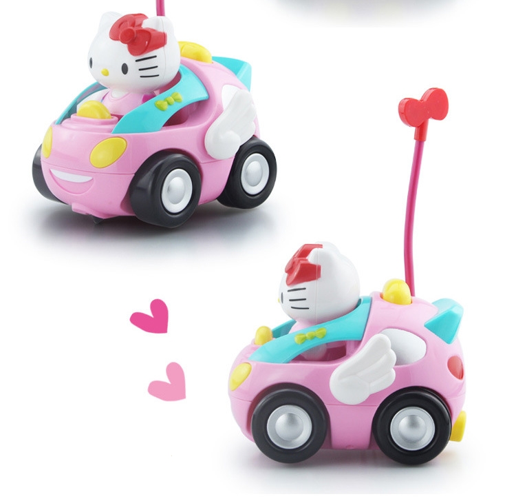 hellokitty凯蒂猫智扣儿童充电电动迷你遥控可爱汽车粉色宝宝女孩玩具