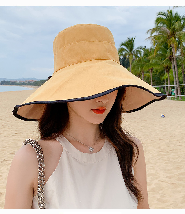 祥世恒吉帽子 祥世恒吉渔夫帽女大沿帽韩版夏季防遮阳帽遮脸太阳帽