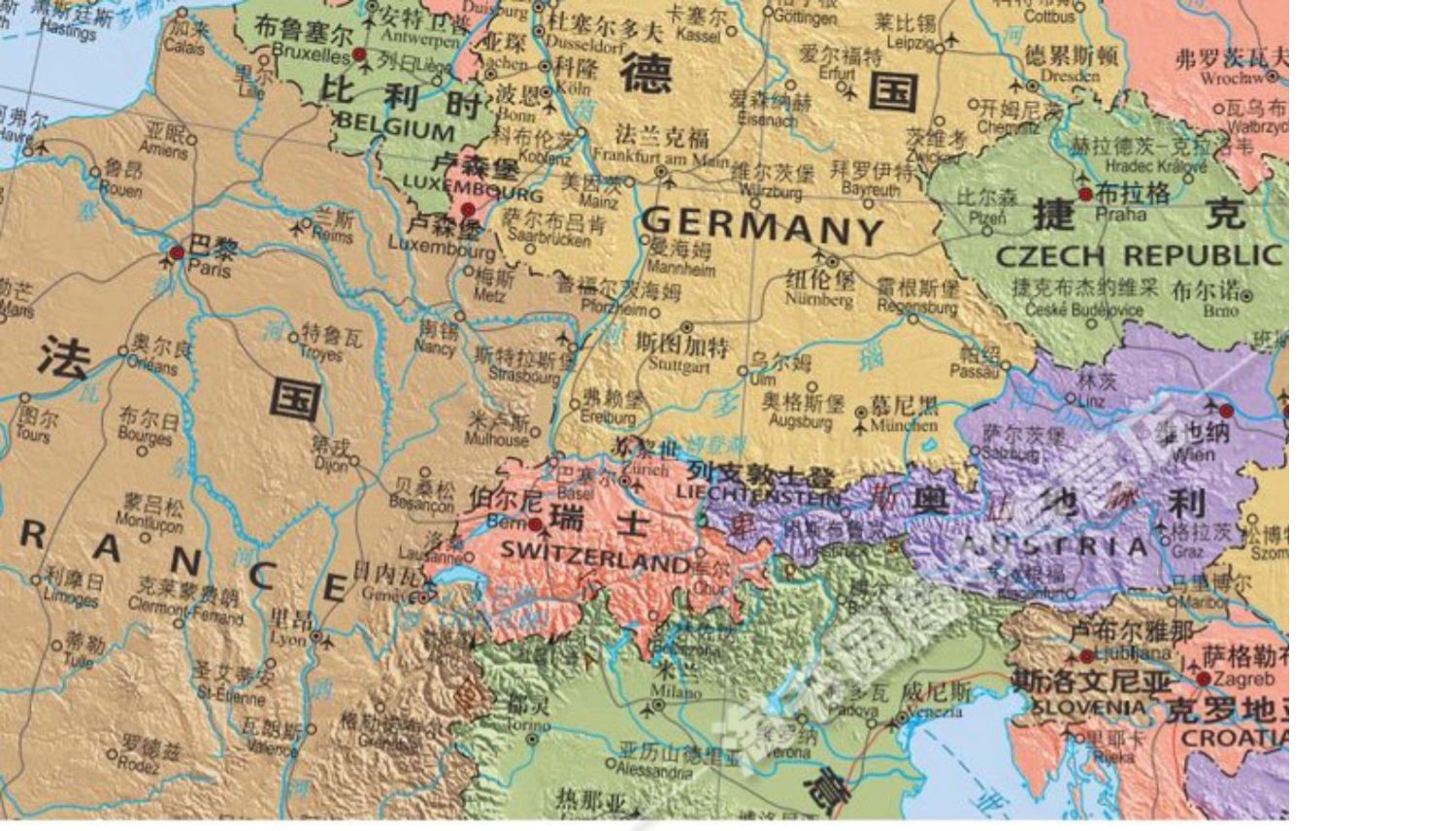 17x0.86米 標準地名 交通 地形地勢 世界分國系列 世界分洲地圖掛圖