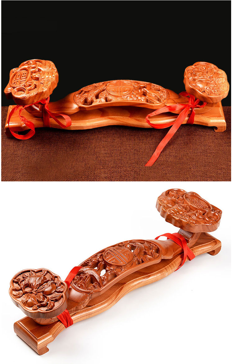 宏图好运桃木如意家居摆件木雕摆设客厅工艺品礼品