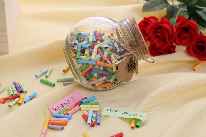 许愿纸情书便签木盒玻璃瓶创意礼物小信纸爱意表达表白送男女友 feng