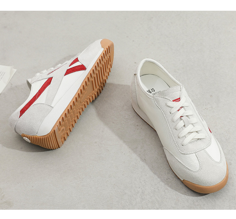 公猴运动休闲鞋女2021新款春季ins潮百搭真皮韩版平底复古阿甘鞋