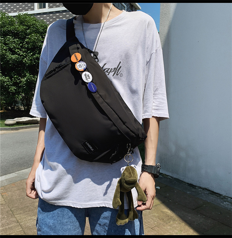 newlake胸包男士ins潮牌大容量斜挎包夏季休闲百搭包包男单肩包个性
