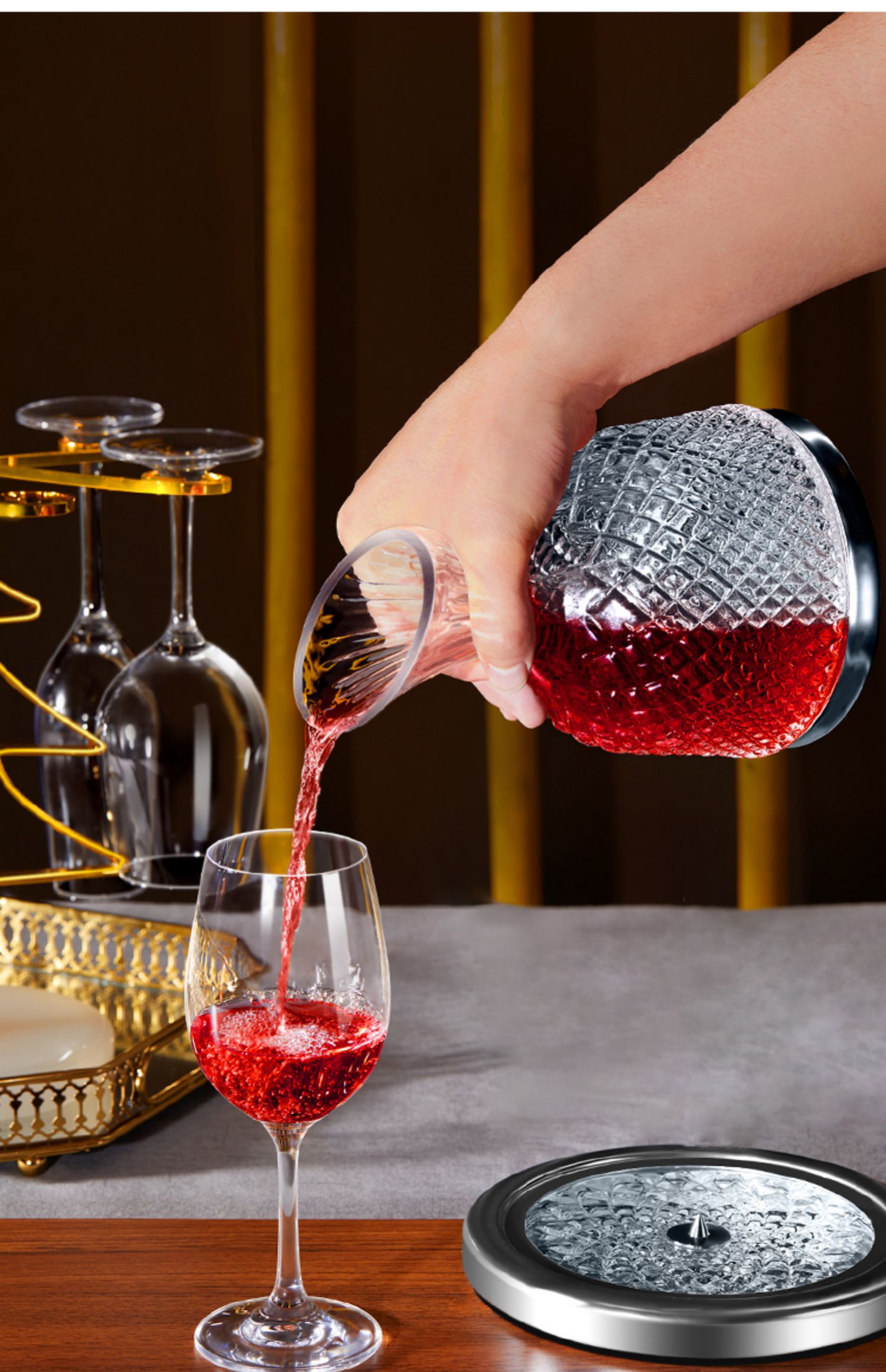 艺呈(yicheng)家居器皿 yicheng旋转不倒翁醒酒器红酒家用轻奢奢华