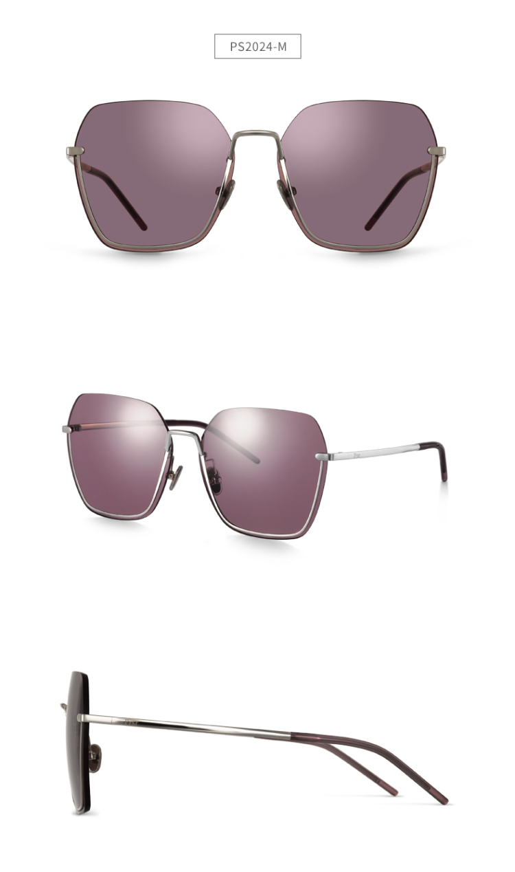 帕莎新款女士太阳镜多边形镜框复古时尚韩版墨镜明星同款ps2024