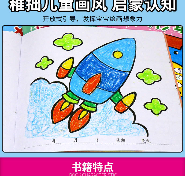 惠典正版寶寶塗色畫簡筆畫6冊 幼兒畫畫書0-2歲少兒繪畫啟蒙畫畫本