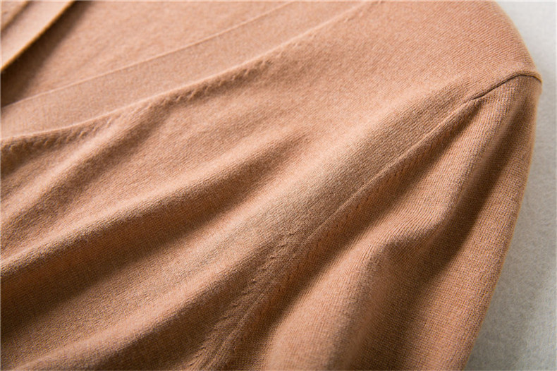 伊布苼春秋季短款薄针织开衫女v领含羊绒毛韩版修身外搭外套披肩防晒