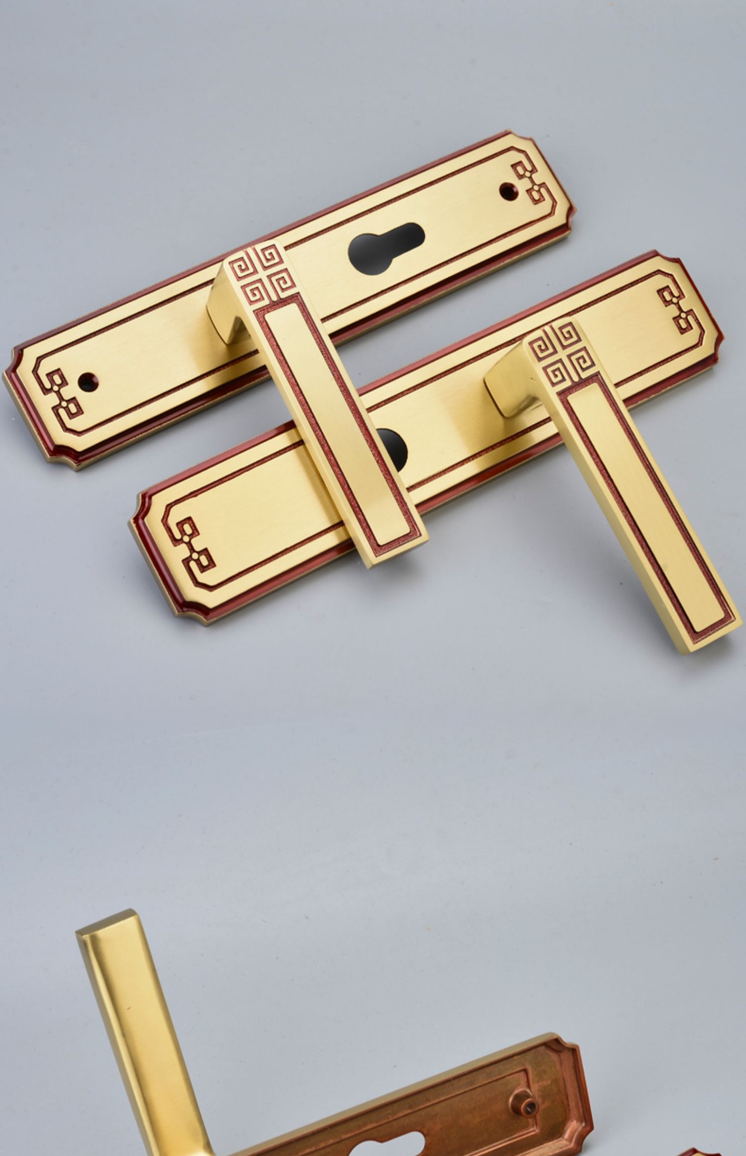 jing ping 新中式门锁室内全铜卧室锁家用仿古中式木门纯铜房门锁