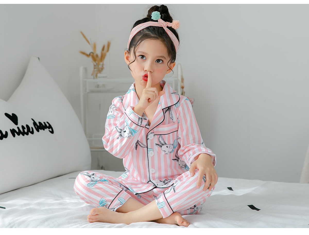 儿童睡衣女童春秋纯棉长袖薄款公主宝宝小孩空调家居服套装两件套
