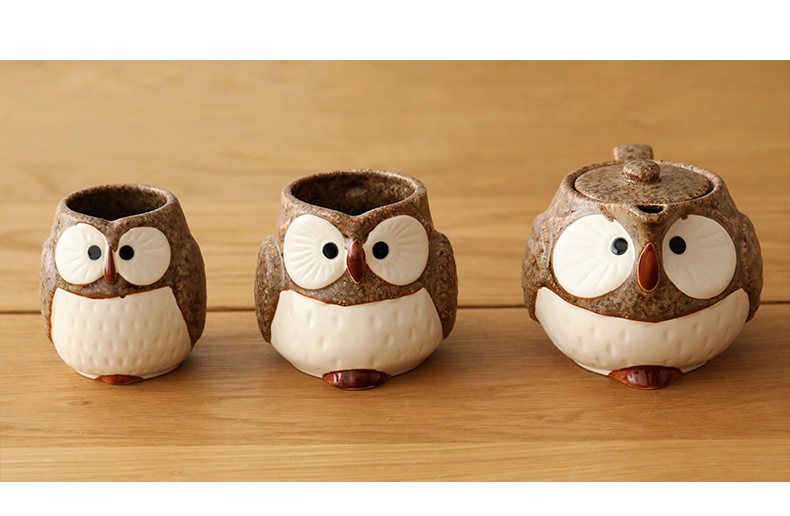 封后家居日本进口家用创意可爱动物粗陶茶杯马克杯花茶杯饮水杯