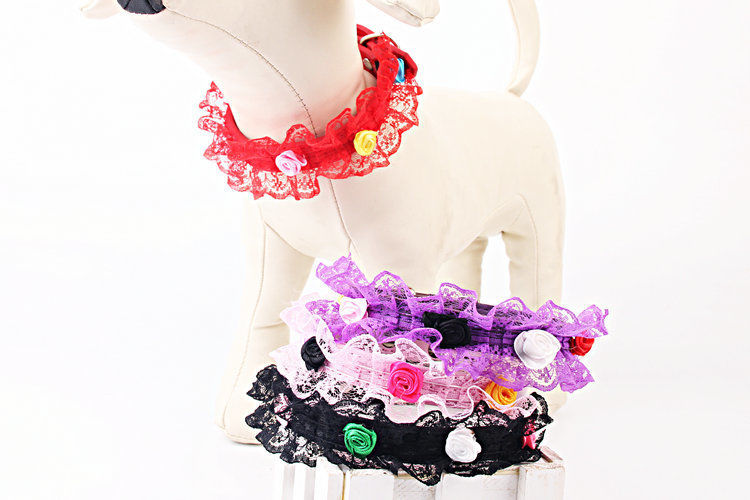 单个项圈黑色宠物狗牵引绳项圈小型犬猫脖圈可爱珠珠牵引绳公主项圈