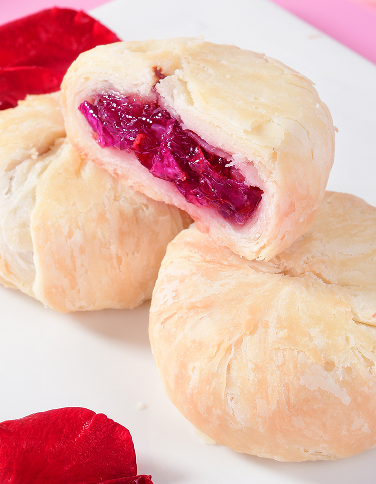 第二件1元凡秀色玫瑰鲜花饼240g整箱云南特产糕点心早餐面包网红休闲