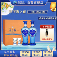 洋河 蓝色经典 海之蓝 42度 480ml*2瓶 礼盒装 浓香型白酒