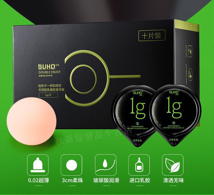 苏荷入珠避孕套加长3公分加粗男用带珠超薄安全套情趣异形持久增大