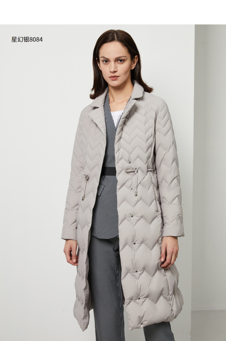 波司登2019新款收腰休闲时尚保暖中长款修身女士羽绒服b90131038