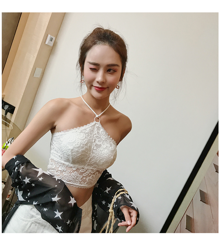 雪千羽12件装蕾丝挂脖裹胸薄款性感美背吊带小背心防走光少女抹胸内衣