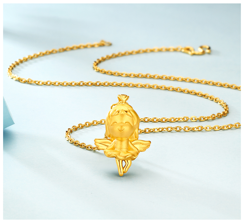 zsk黄金吊坠/项链kslsx1547 zsk珠宝天使宝宝黄金吊坠女士999足金挂坠
