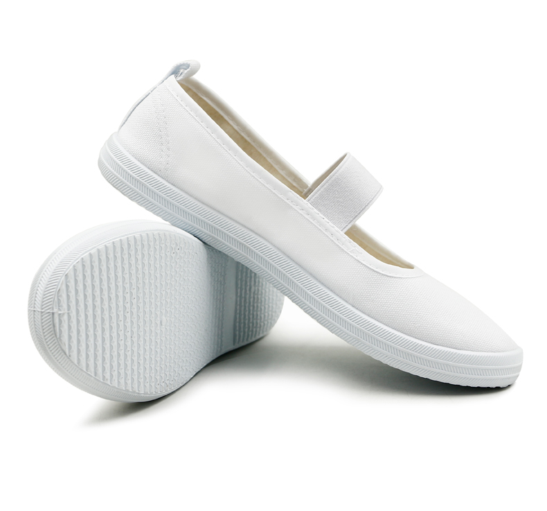 白色松紧带护士鞋平底鞋女式小白鞋防滑工作鞋舒适软底芭蕾士