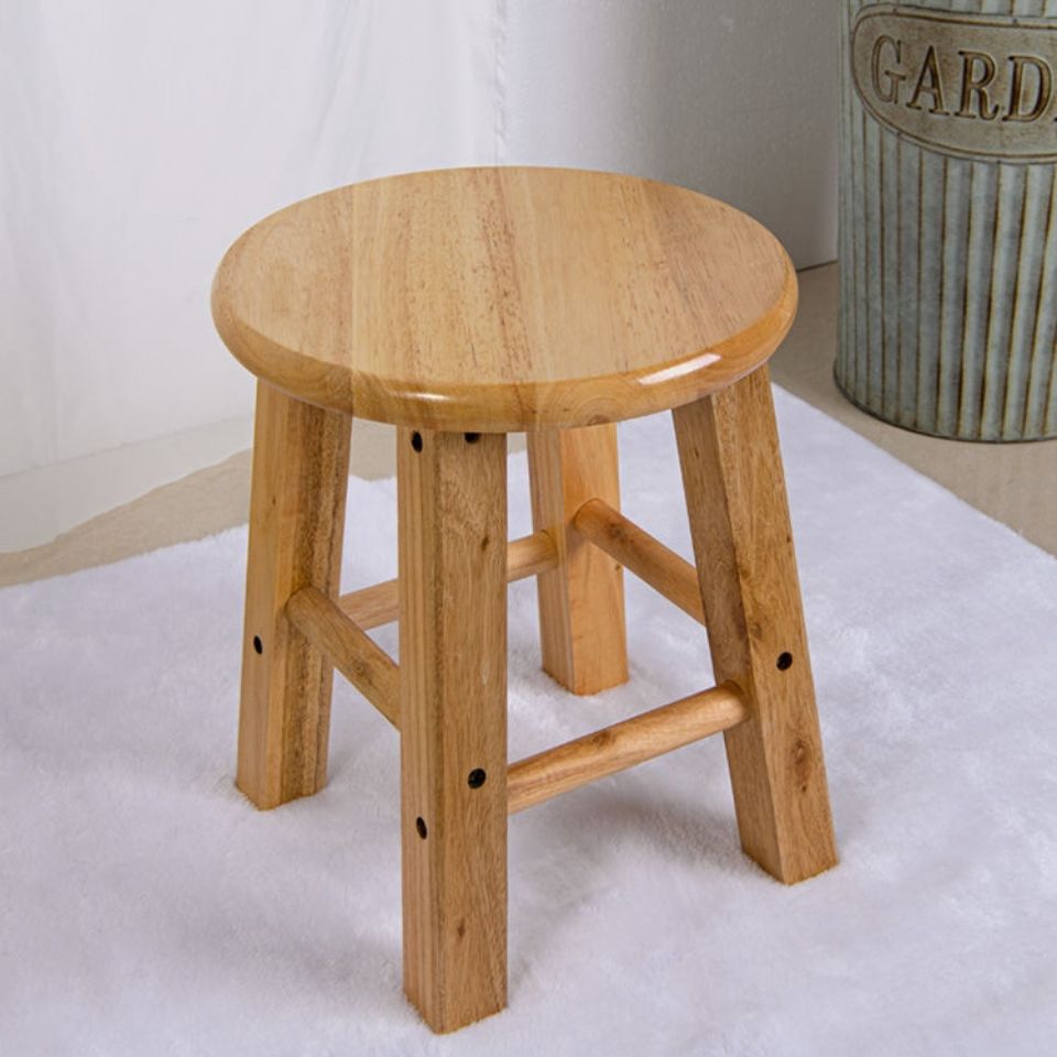 原木实木小圆凳子家用凳木头凳木板凳换鞋凳矮凳吃饭凳茶几客厅凳25cm