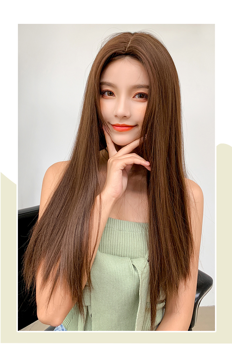 你那么美假发 假发女长发中分气质长直发一片式无痕头顶补发片汉服