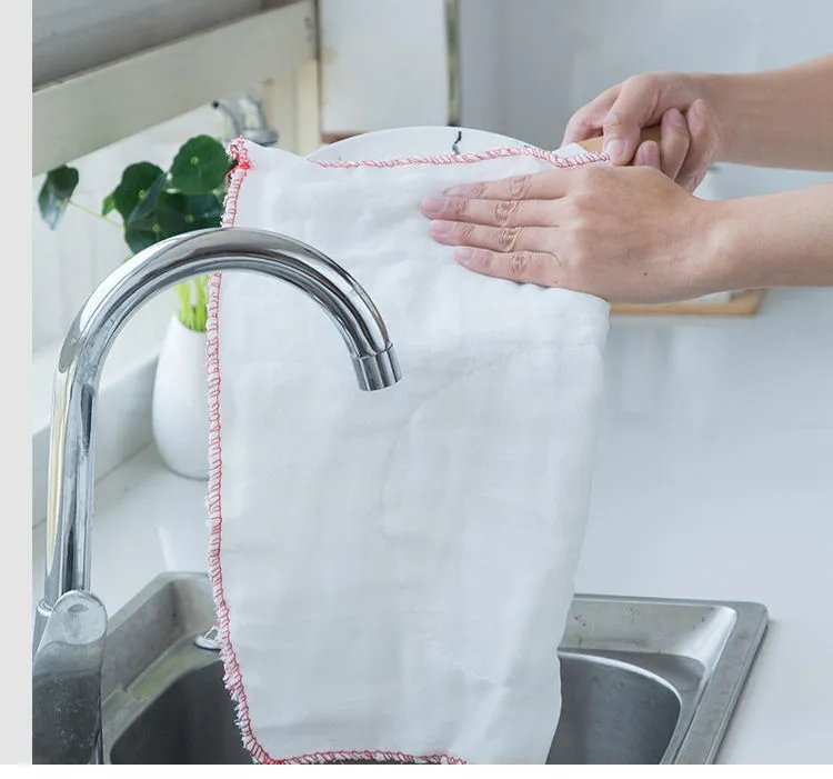 全棉纱洗碗布不沾油易清洗抹布不毛清洁吸水柔软加厚耐用百洁布
