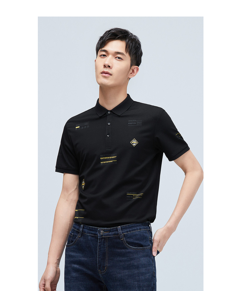 79]罗蒙短袖polo衫男2021夏季新款时尚休闲翻领打底衫中青年t恤衫