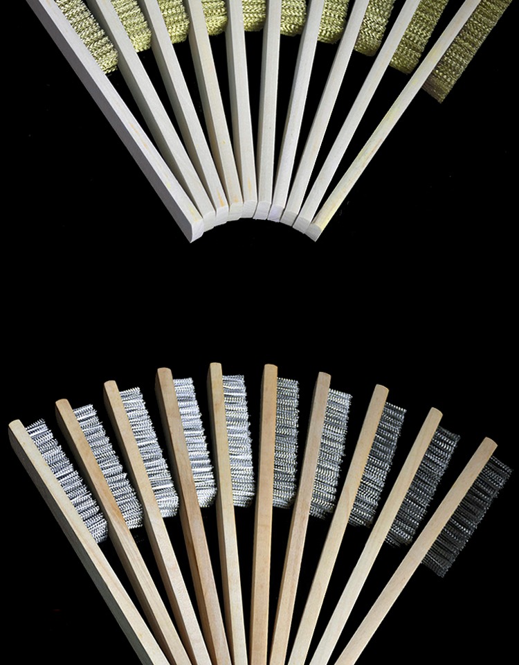 钢丝刷铁刷子烧烤炉清洁不锈钢刀刷工业铜丝除锈小钢刷子长柄灰色小