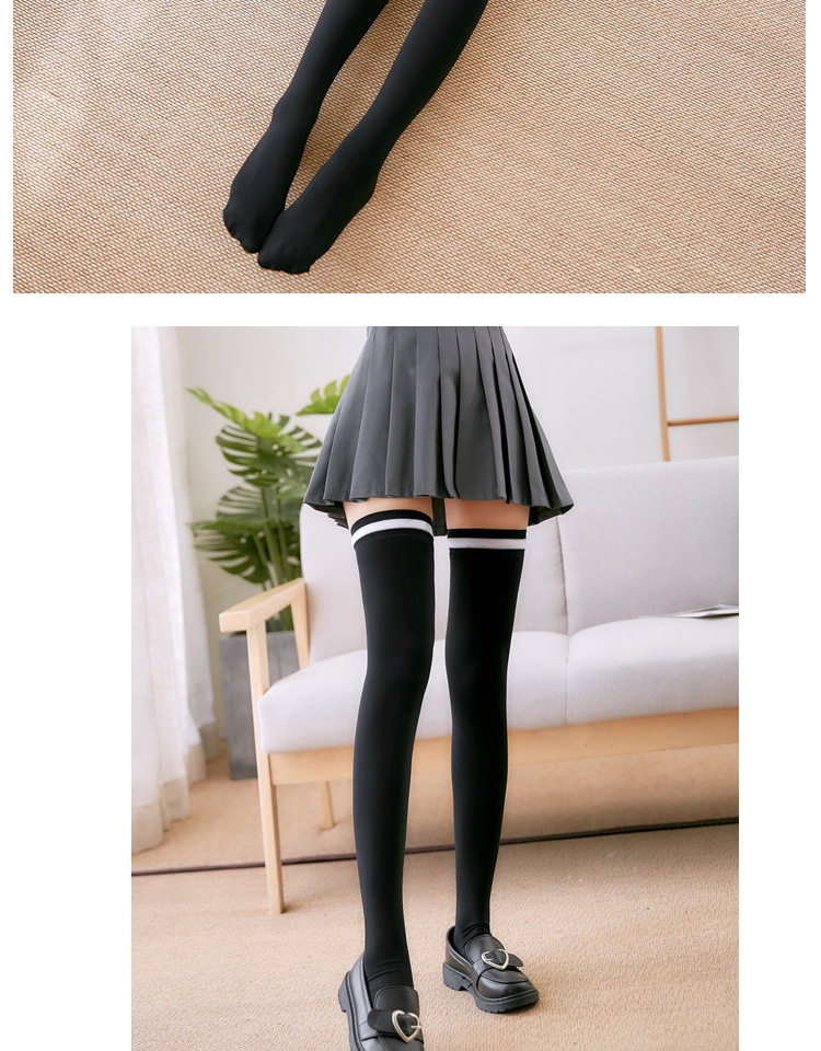 加长过膝袜子女白色丝袜薄款学生大腿高长筒袜韩国学院风日系fish