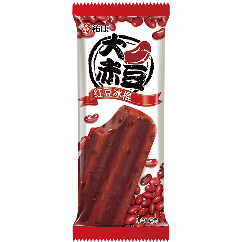 清凉解暑 佑康棒冰 大赤豆 红豆冰棍*40支 棒冰冰棒雪糕冷饮团购_高