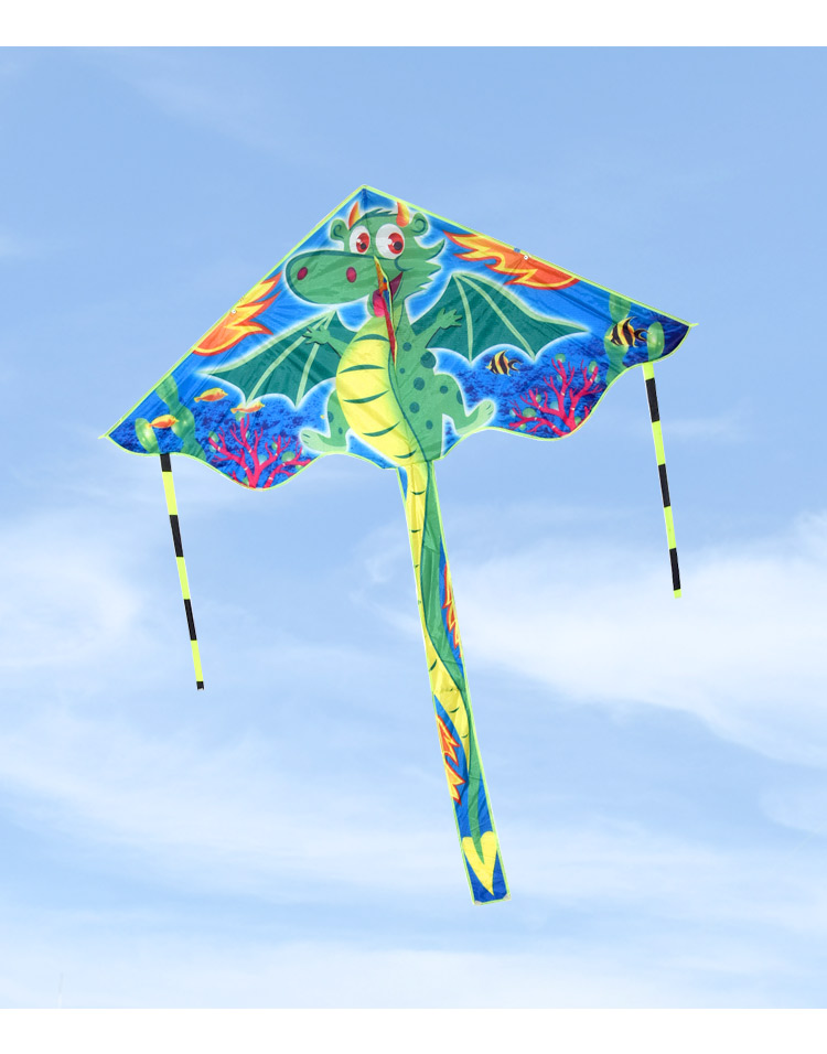 三维工匠新款儿童小恐龙风筝带线轮微风易飞初学者高档卡通翼龙新款易