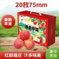陕西延安洛川新品种秦脆苹果水果 20枚75mm 新鲜脆甜水果