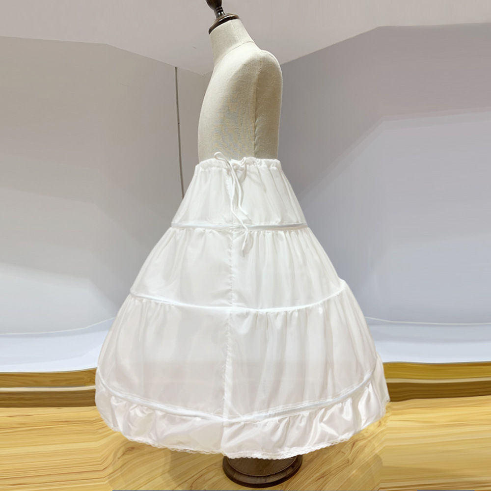 女童蓬蓬长裙裙撑儿童公主礼服裙撑小女孩花童裙撑婚纱钢圈撑裙白色55