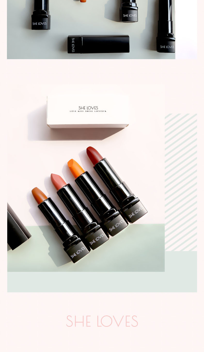 sheloves22色哑光口红雾面丝绒持久不易色唇膏彩妆批