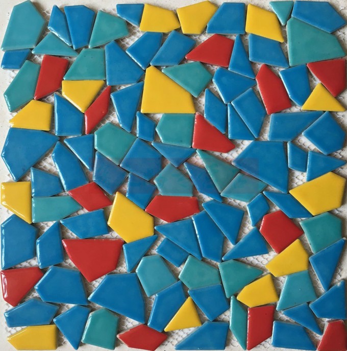 定做碎片拼图陶瓷窑变马赛克电视背景墙瓷砖碎瓷片园林阳台拼图he0018