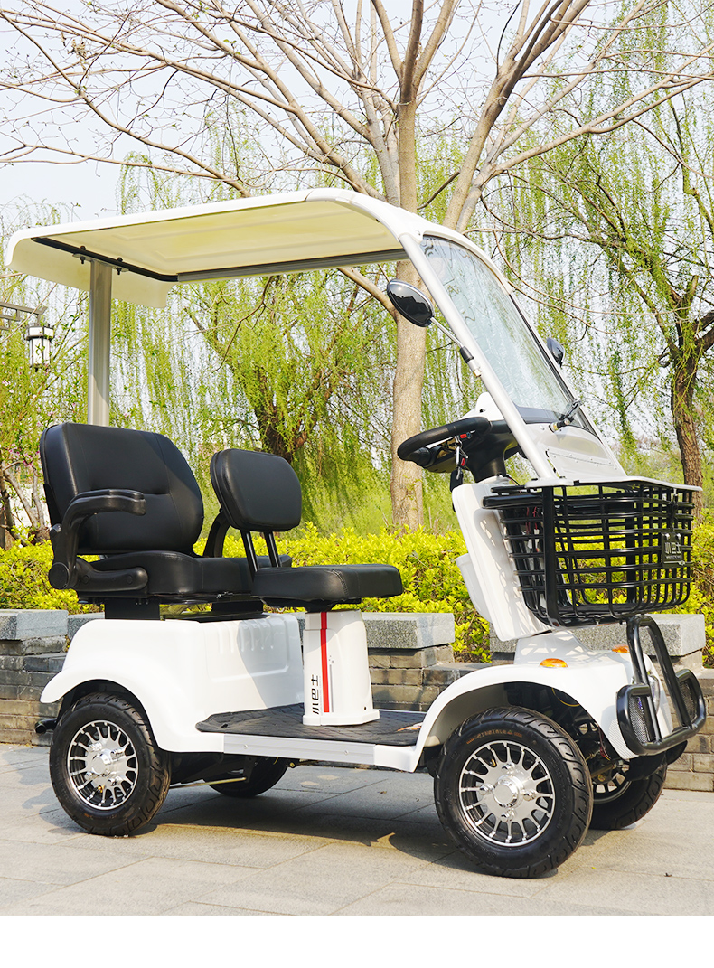 电动小巴士e90老年代步车家用接送孩子老人半封闭带棚四轮电动电瓶车