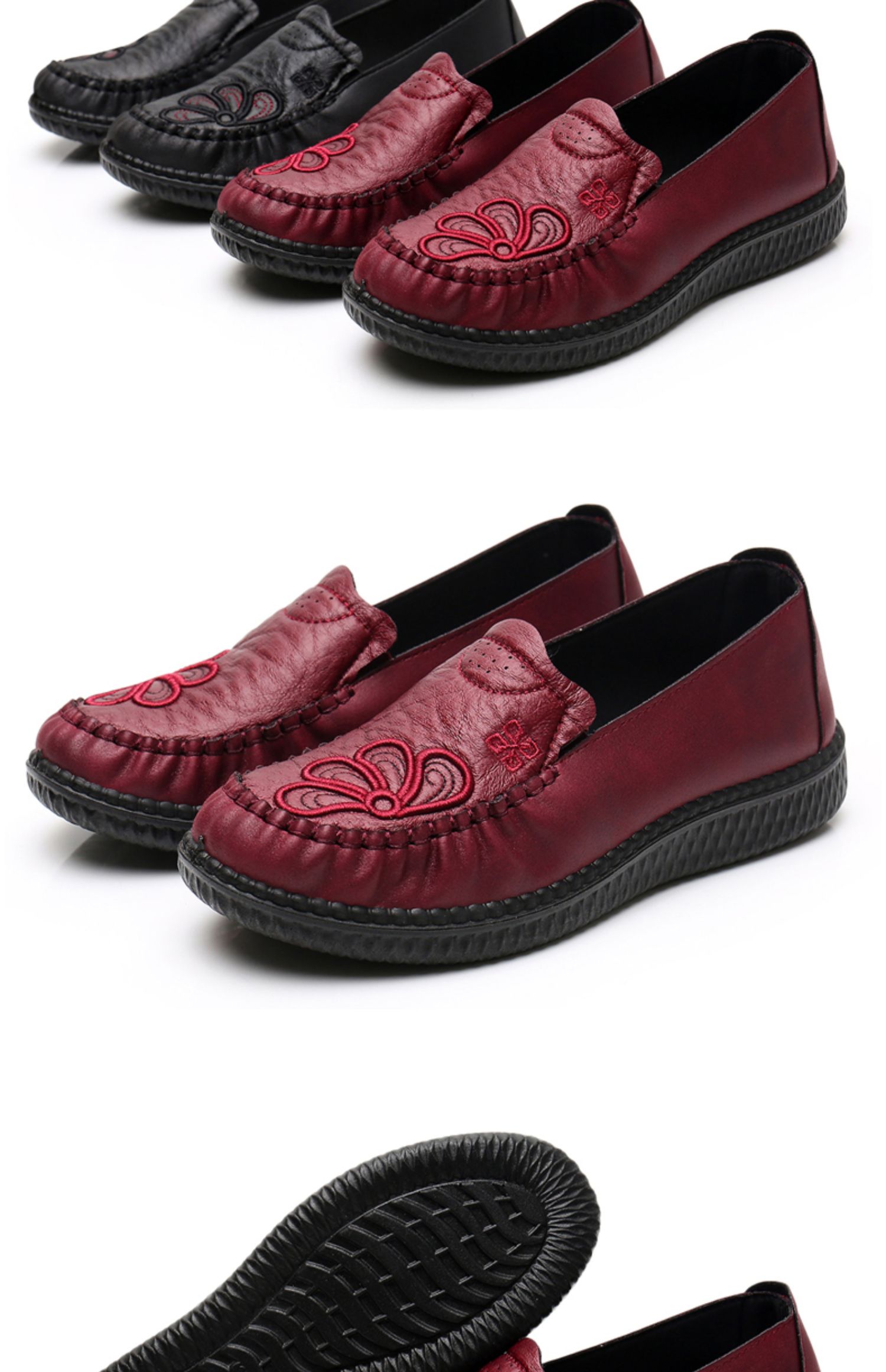 述雅女士圆头单鞋1 老北京布鞋女鞋春季妈妈鞋软底防滑休闲中老年女鞋