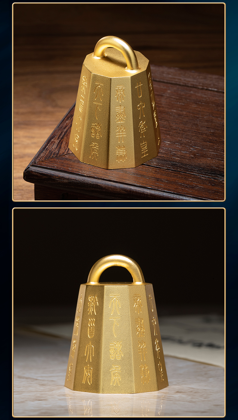 全铜真金鎏镀摆件昭文秦权镇纸家居饰品礼品摆件封后